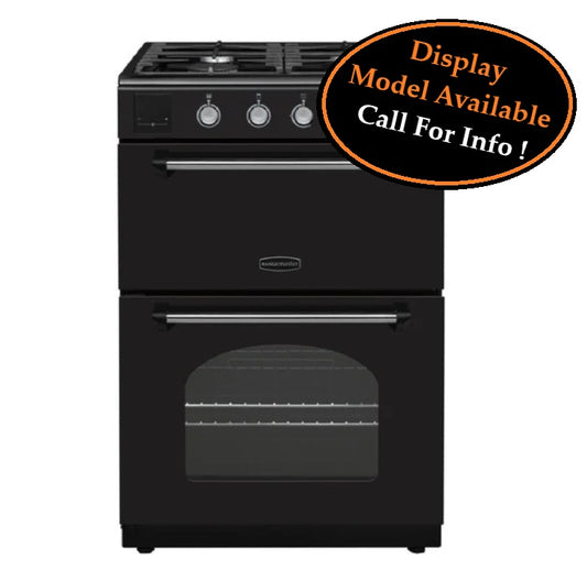 Rangemaster Classic 60cm Gas Double Oven Cooker Black Chrome CLA60NGFBL