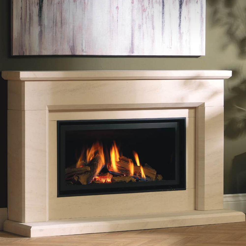 Wildfire Ravel 800 HE Log Effect Slide Control Balanced Flue Gas Fire with Edge Trim