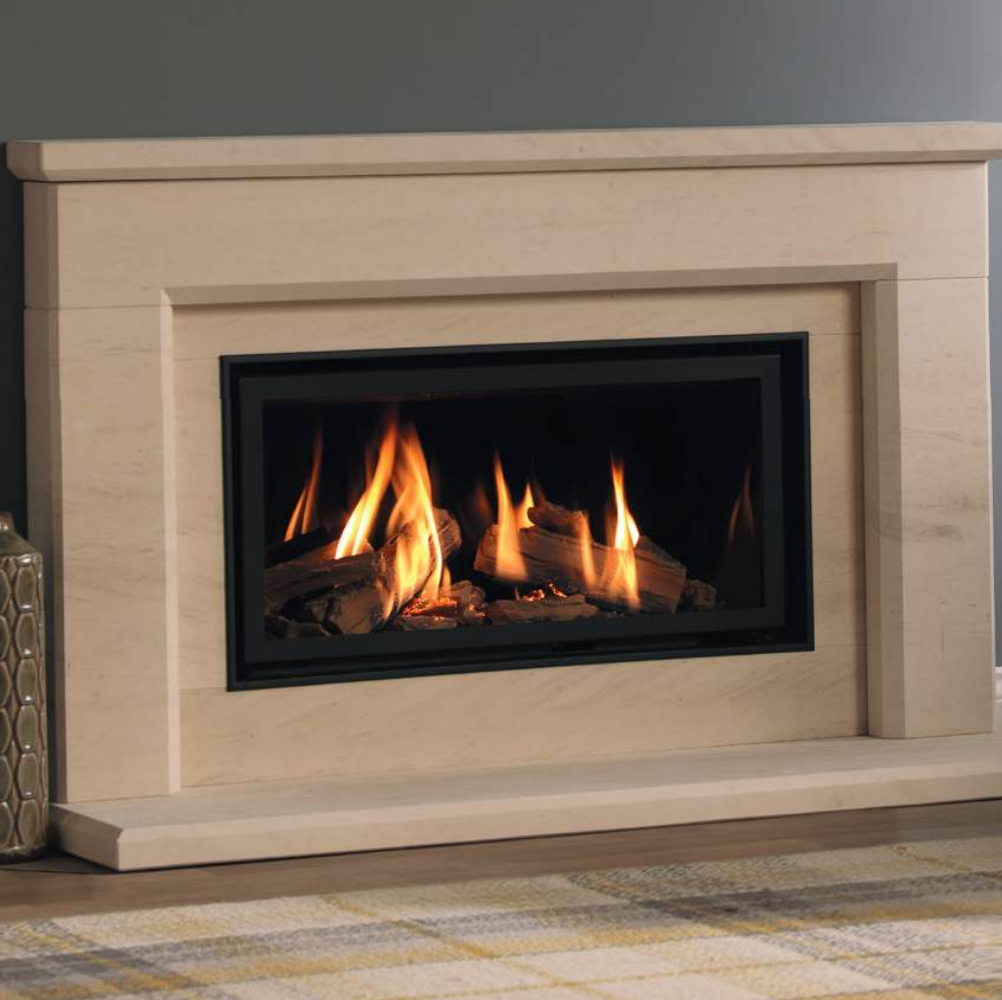Wildfire Ravel 800 HE Log Effect Slide Control Balanced Flue Gas Fire with Edge Trim