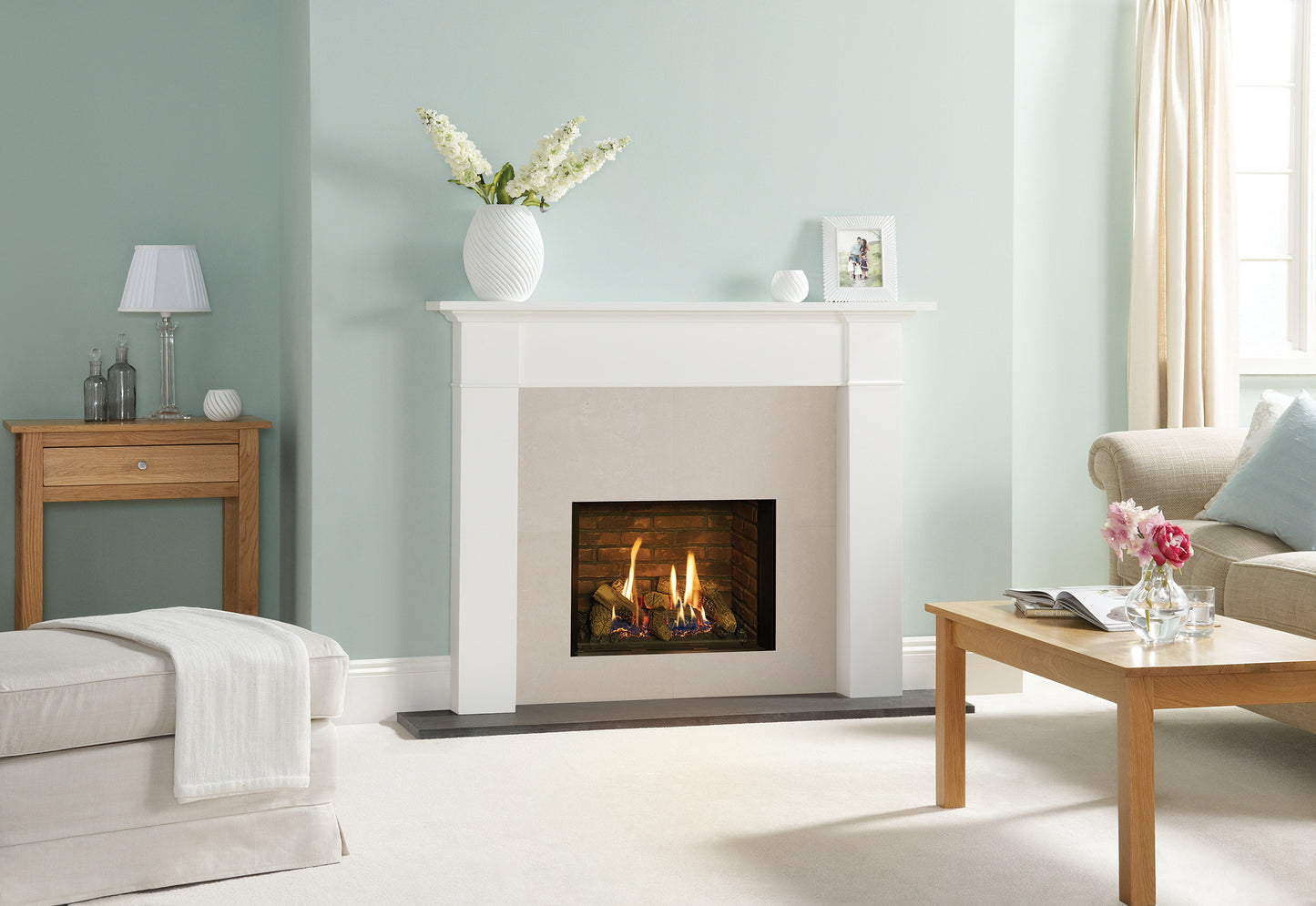 Gazco Riva2 500 Conventional Flue Log Effect Gas Fire with Edge Frame