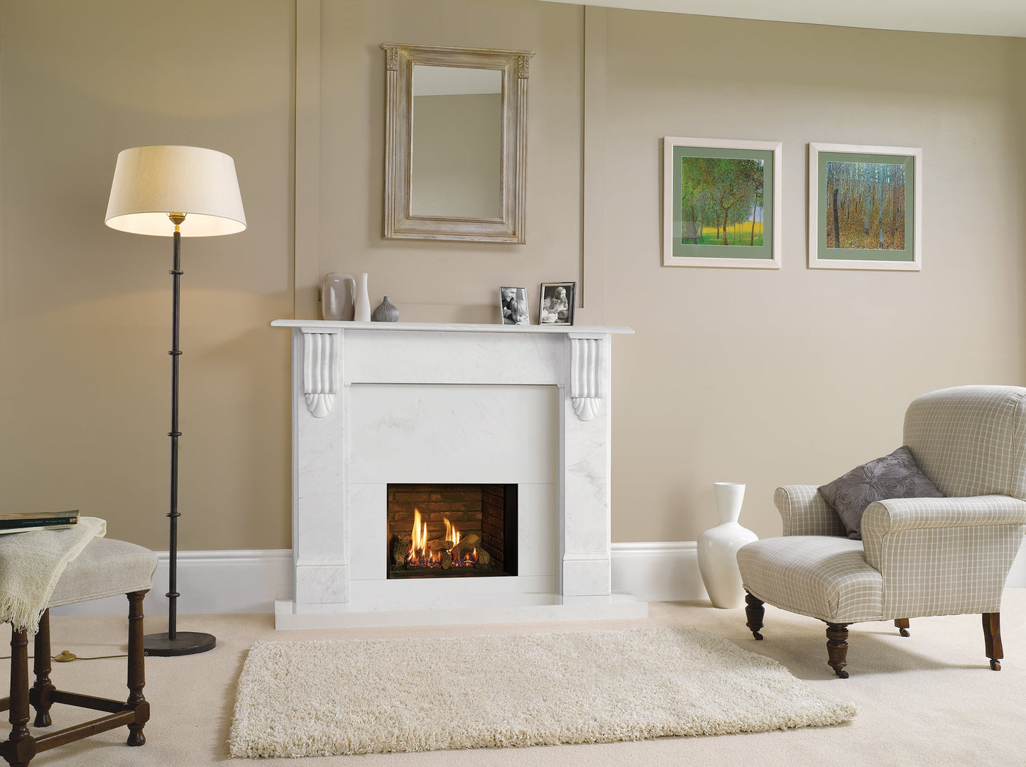 Gazco Riva2 500 Conventional Flue Log Effect Gas Fire with Edge Frame