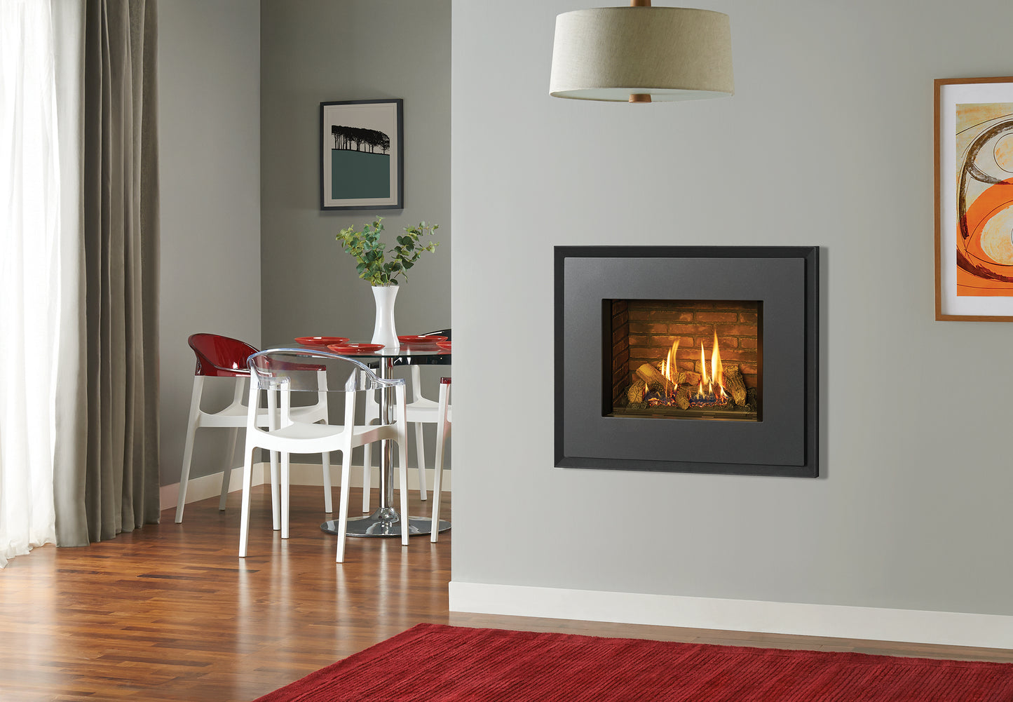 Gazco Riva2 500 Conventional Flue Log Effect Gas Fire with Evoke Frame
