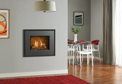 Gazco Riva2 500 Balanced Flue Log Effect Gas Fire with Evoke Glass Frame