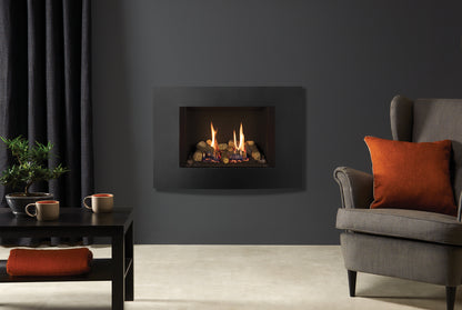 Gazco Riva2 500 Conventional Flue Log Effect Gas Fire with Verve XS Graphite Frame