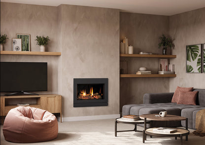 Gazco Riva2 600 Balanced Flue Log Effect Gas Fire with Designio2 Steel Frame