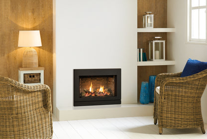 Gazco Riva2 600 Balanced Flue Log Effect Gas Fire with Designio2 Steel Frame