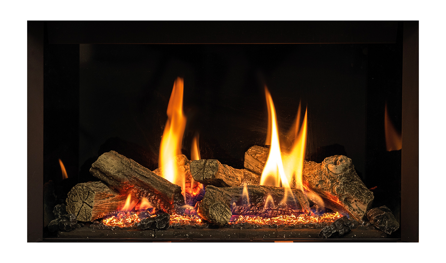 Gazco Riva2 600 Balanced Flue Log Effect Gas Fire with Edge Frame