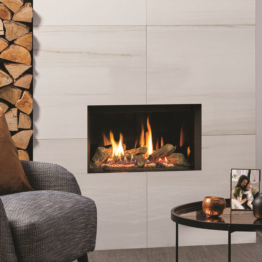 Gazco Riva2 600 Conventional Flue Log Effect Gas Fire with Edge Frame