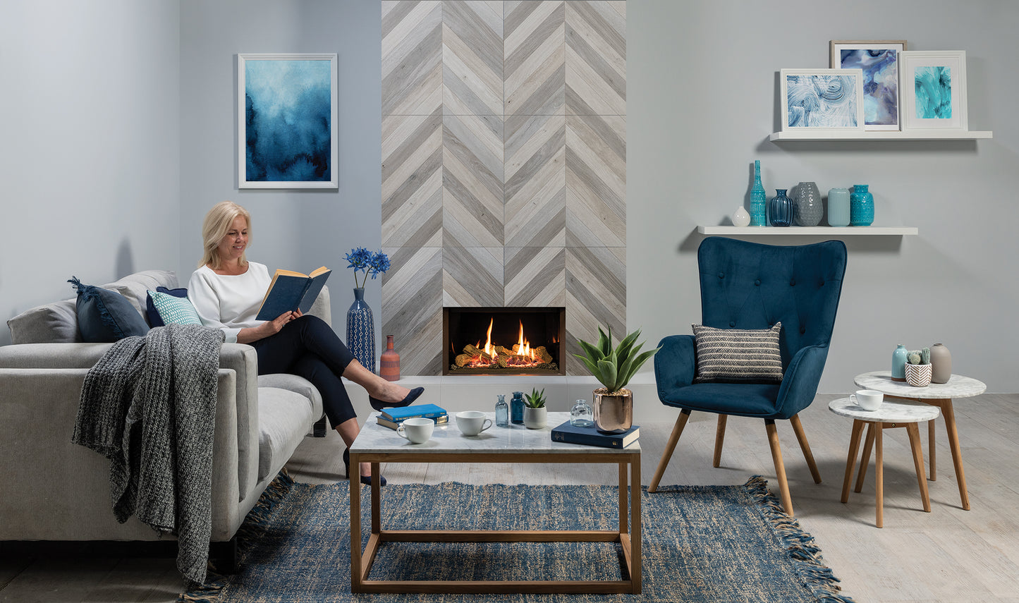Gazco Riva2 600 Balanced Flue Log Effect Gas Fire with Edge Frame