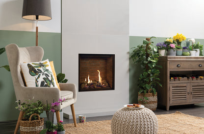 Gazco Riva2 600HL Conventional Flue Log Effect Gas Fire with Edge Frame