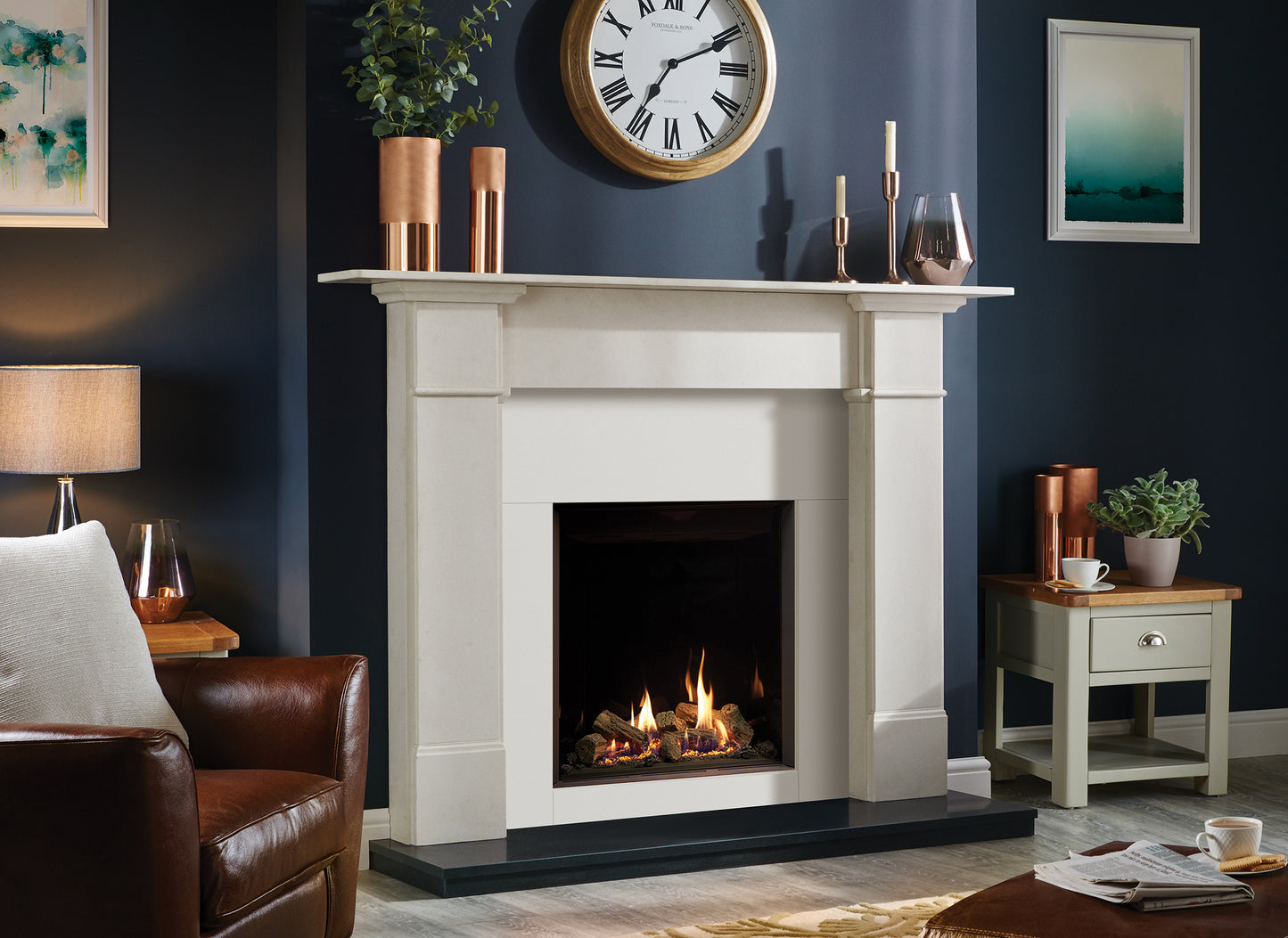Gazco Riva2 600HL Conventional Flue Log Effect Gas Fire with Edge Frame