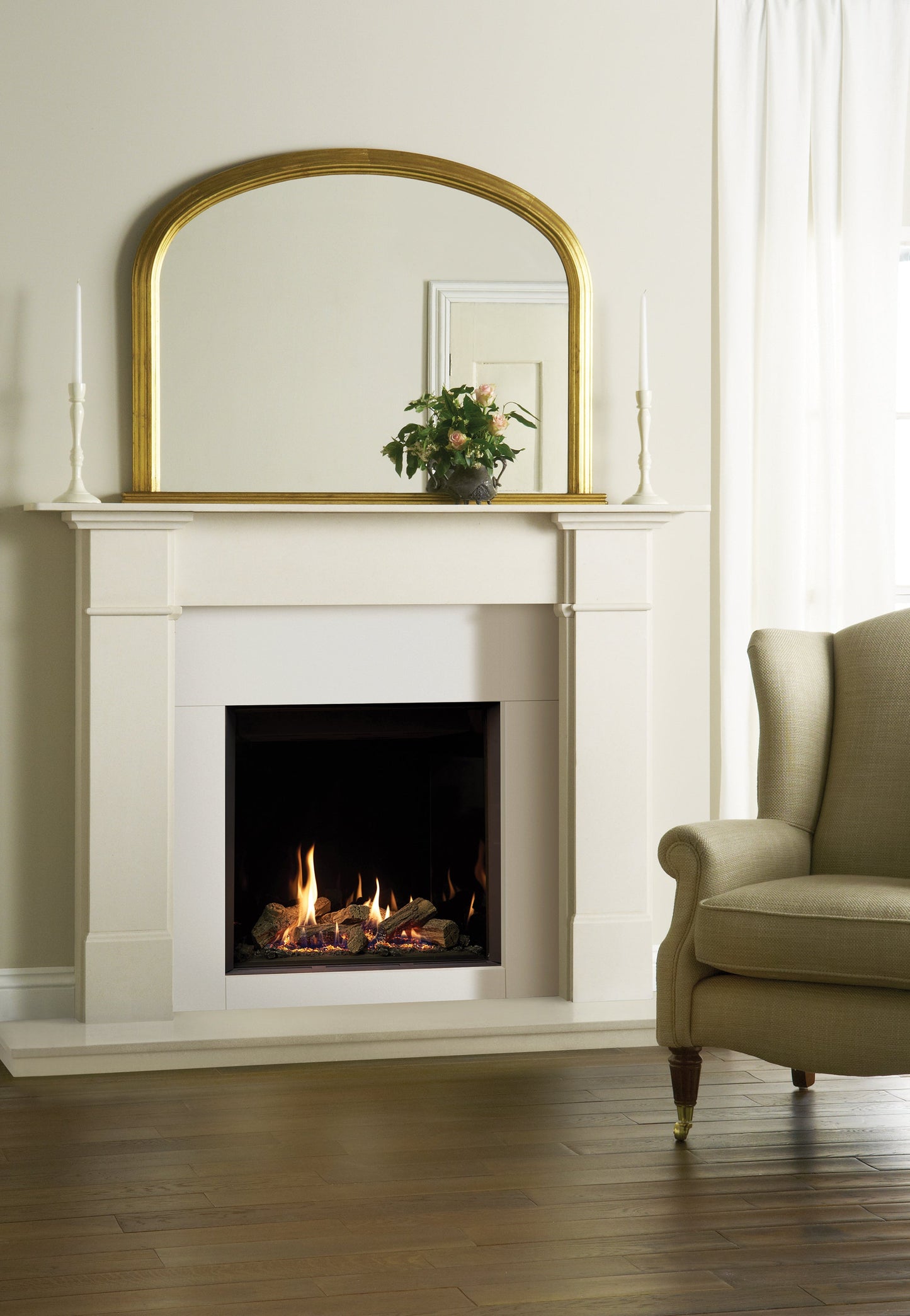 Gazco Riva2 600HL Conventional Flue Log Effect Gas Fire with Edge Frame