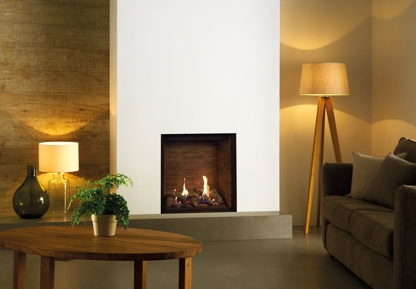 Gazco Riva2 600HL Conventional Flue Log Effect Gas Fire with Edge Frame