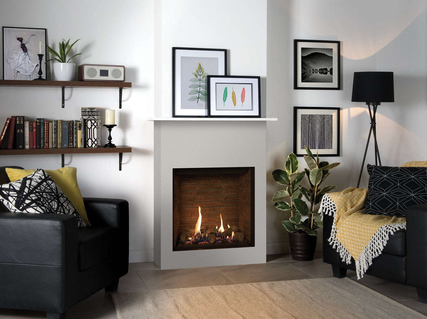 Gazco Riva2 600HL Conventional Flue Log Effect Gas Fire with Edge Frame