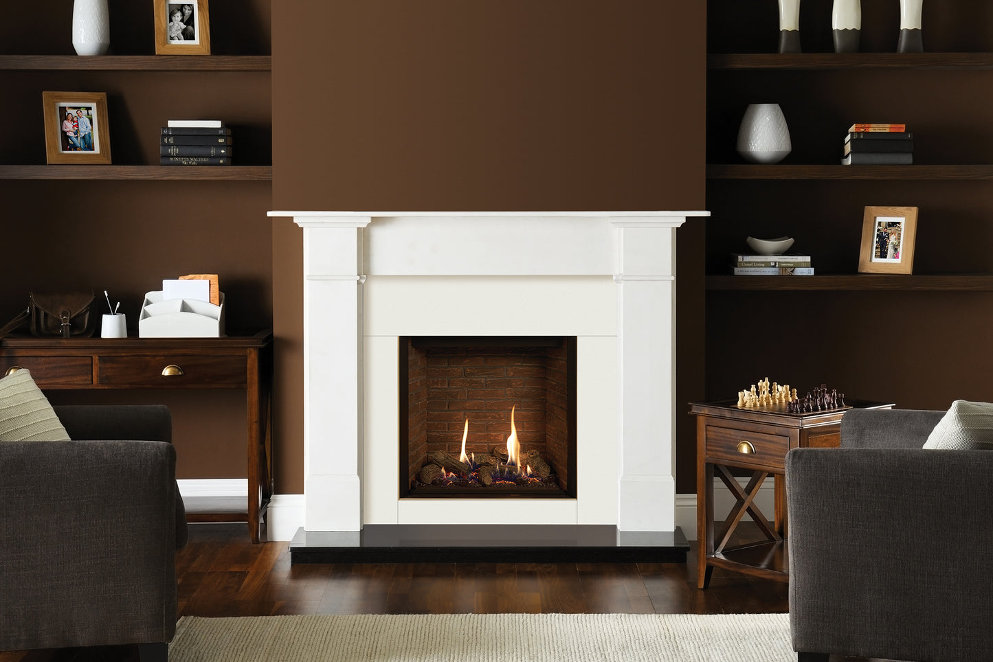 Gazco Riva2 600HL Conventional Flue Log Effect Gas Fire with Edge Frame