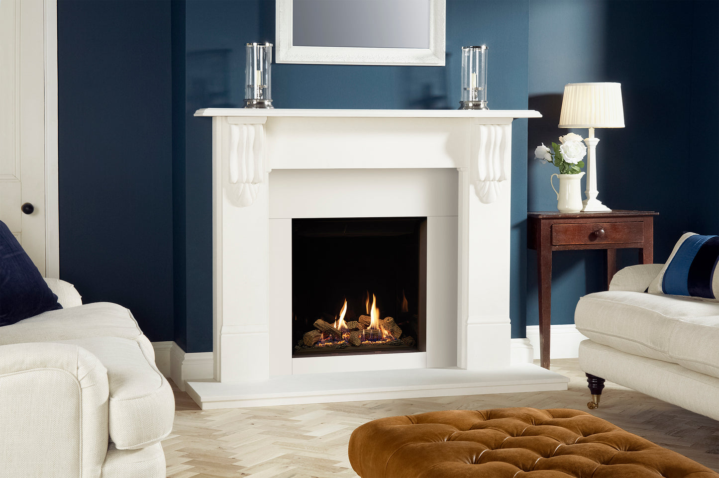 Gazco Riva2 600HL Conventional Flue Log Effect Gas Fire with Edge Frame