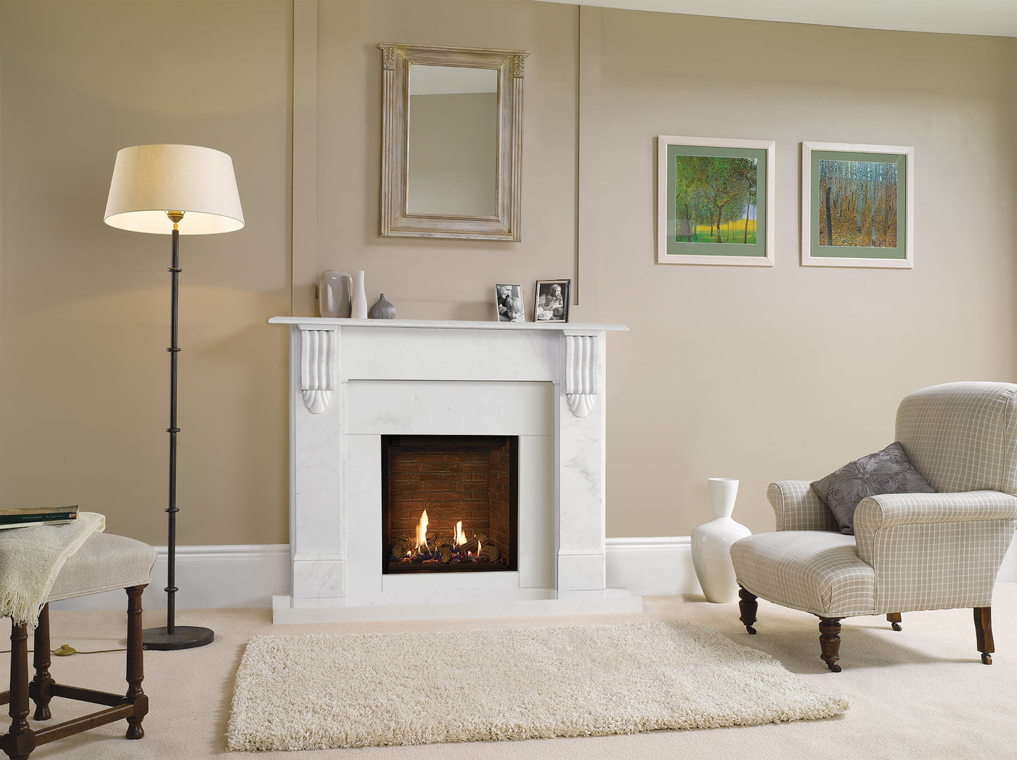 Gazco Riva2 600HL Conventional Flue Log Effect Gas Fire with Edge Frame