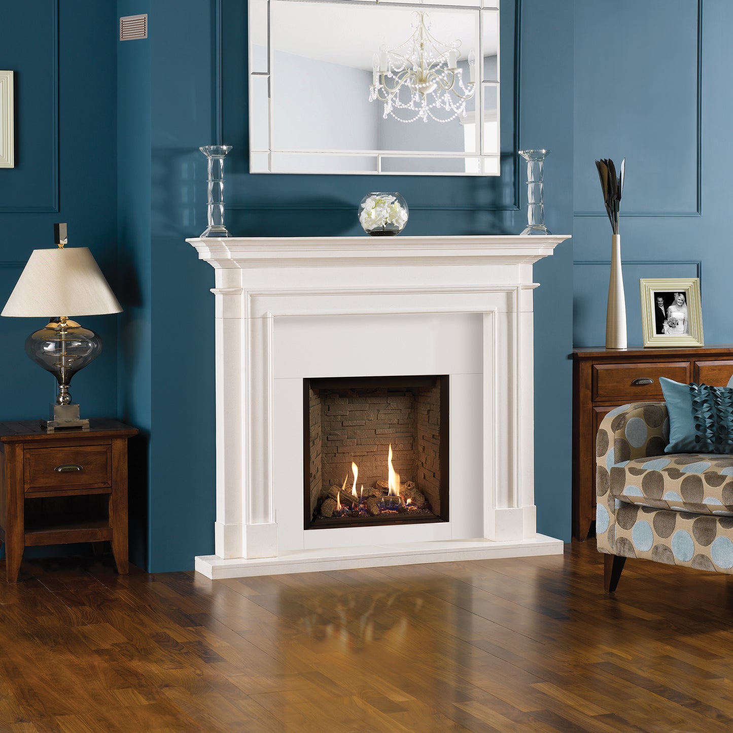 Gazco Riva2 600HL Conventional Flue Log Effect Gas Fire with Edge Frame