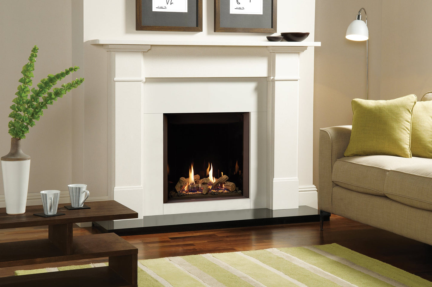 Gazco Riva2 600HL Conventional Flue Log Effect Gas Fire with Edge Frame