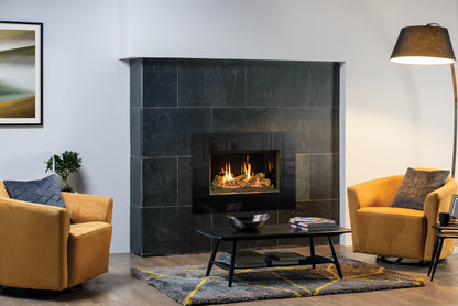 Gazco Riva2 600 Balanced Flue Log Effect Gas Fire with Icon XS Frame