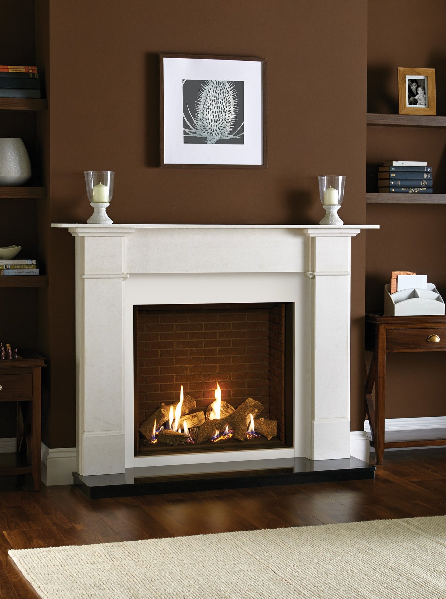 Gazco Riva2 750HL Balanced Flue Log Effect Gas Fire with Edge Frame