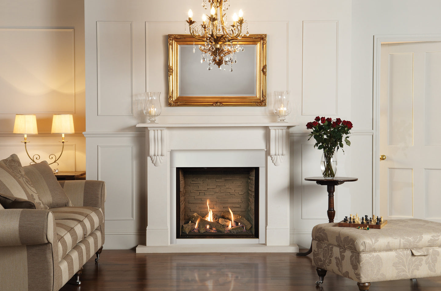 Gazco Riva2 750HL Conventional Flue Log Effect Gas Fire with Edge Frame