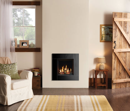Gazco Riva2 400 Conventional Flue Gas Fire with Icon XS Black Glass Frame