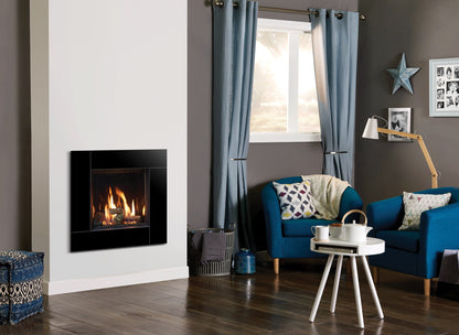 Gazco Riva2 400 Conventional Flue Gas Fire with Icon XS Black Glass Frame