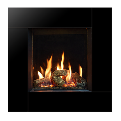 Gazco Riva2 400 Conventional Flue Gas Fire with Icon XS Black Glass Frame