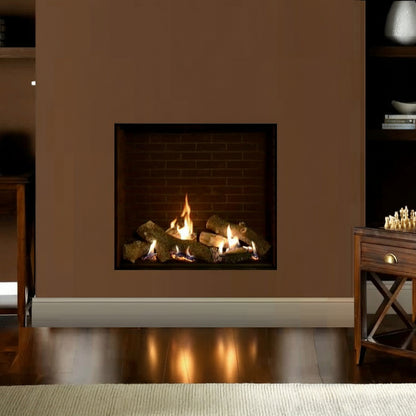 Gazco Riva2 750HL Balanced Flue Log Effect Gas Fire with Edge Frame
