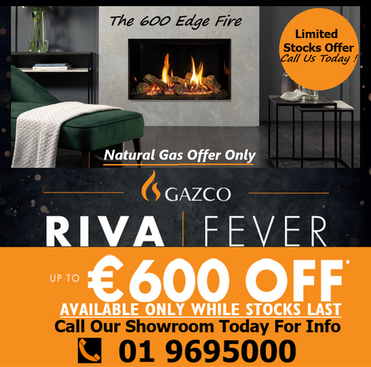 Gazco Riva2 600 Conventional Flue Log Effect Gas Fire with Edge Frame