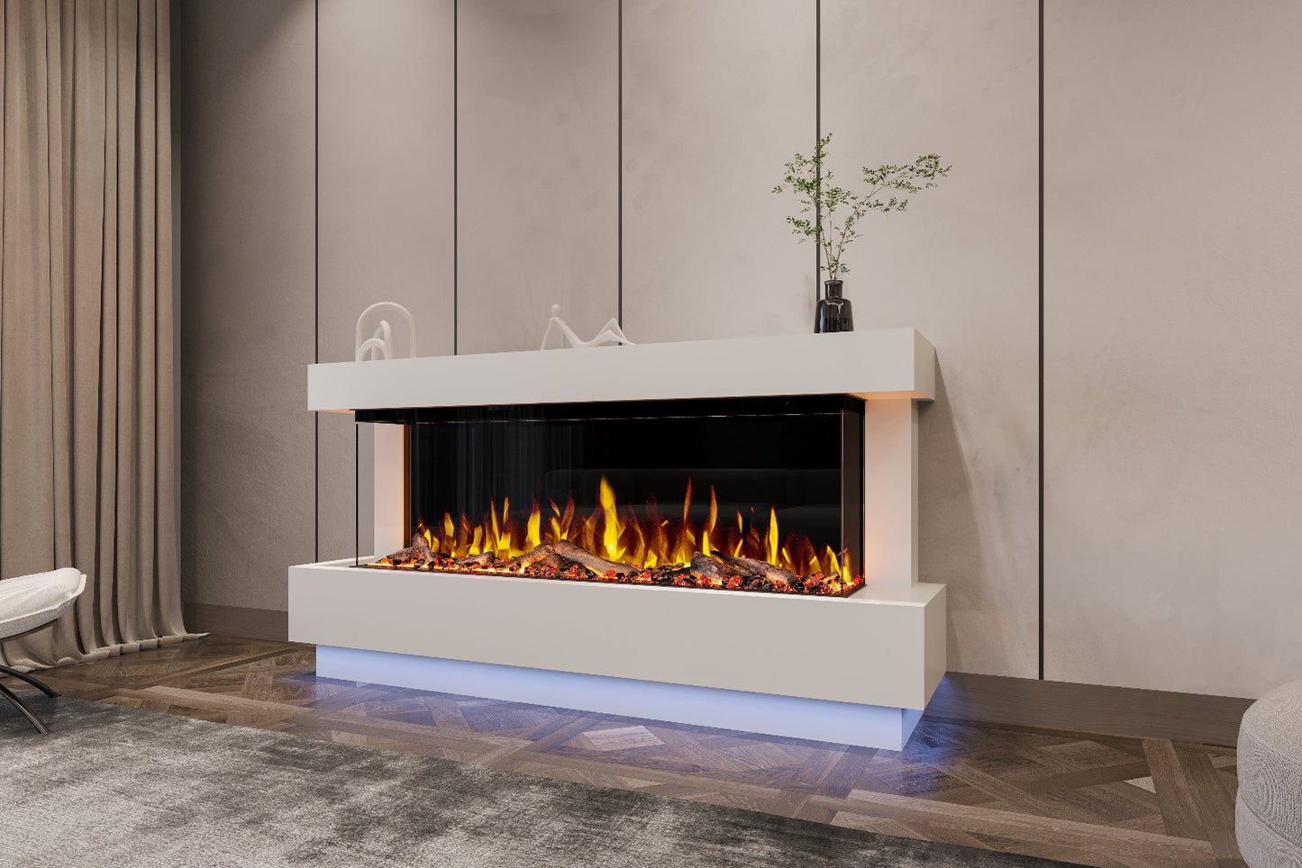Flamora Sardinia Timber Electric Fireplace Suite with Pulsing Deep Log Effect 1650mm