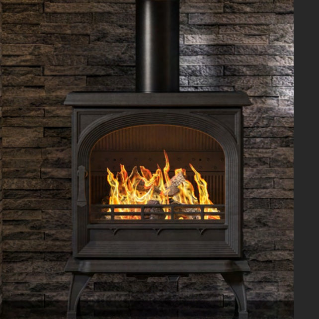 Victoria SH5 Medium Solid Fuel Multi Fuel Widescreen Arched Cast Iron Stove & Flue Bundle 5.1KW