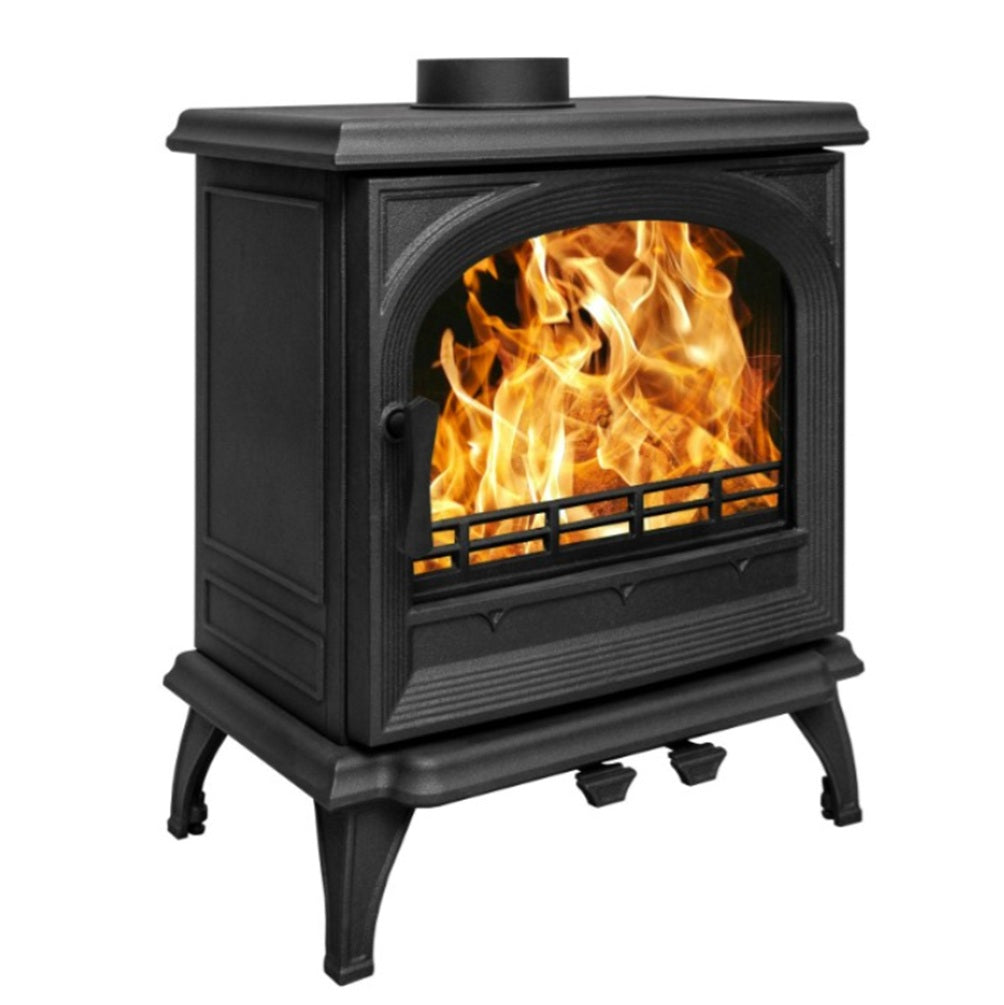 Victoria SH5 Medium Solid Fuel Multi Fuel Widescreen Arched Cast Iron Stove & Flue Bundle 5.1KW