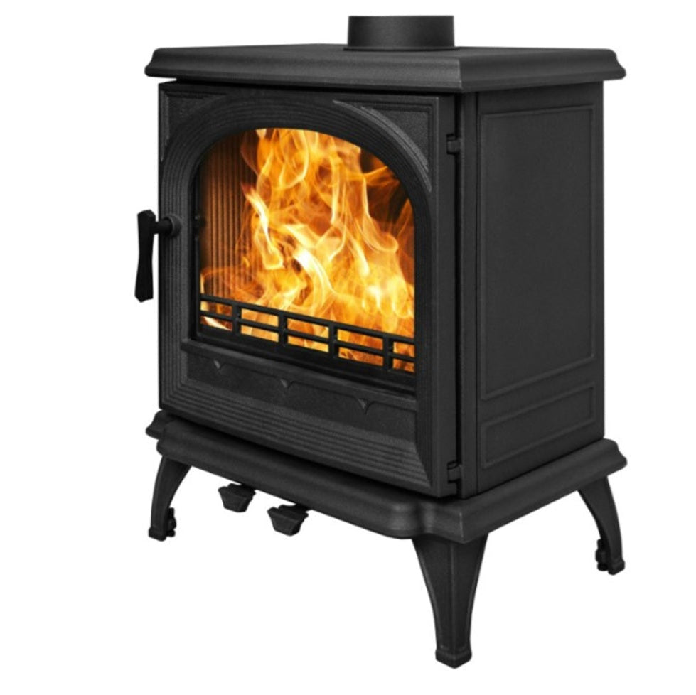 Victoria SH5 Medium Solid Fuel Multi Fuel Widescreen Arched Cast Iron Stove & Flue Bundle 5.1KW