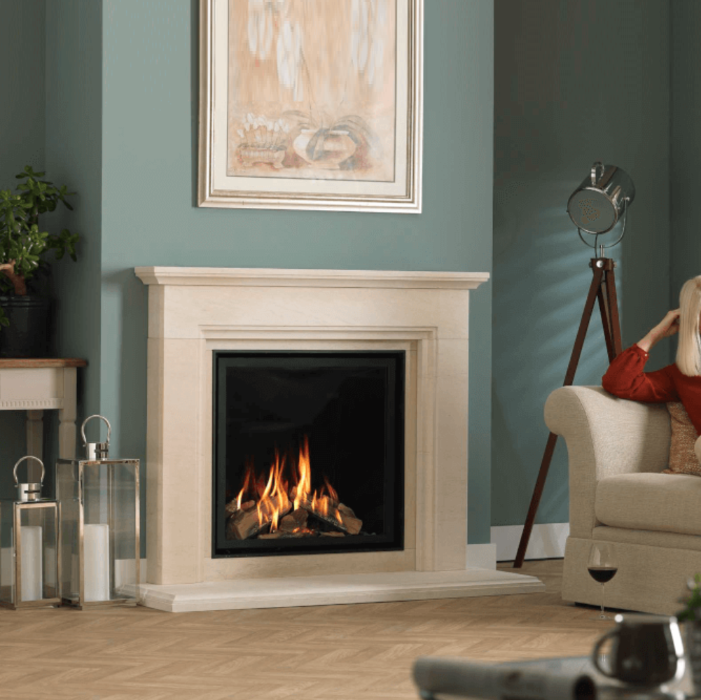Wildfire Ravel 750 HE Log Effect Slide Control Conventional Flue Gas Fire with Edge Trim