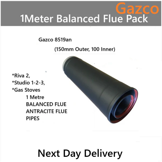 Gazco 8519an 1 Meter Balanced Flue Pipe 150mm Diameter - Anthracite 1000mm