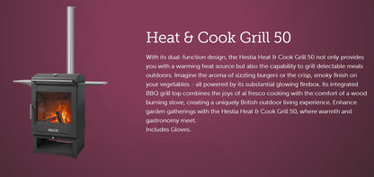 Stovax Dragonfly Hestia Heat & Grill Garden Outdoor Stove with Barbeque & Flue Sytem.