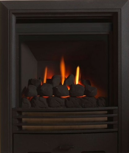 Burley Langton Black 4894 Contemporary Coal Effect Flueless Gas Fire.