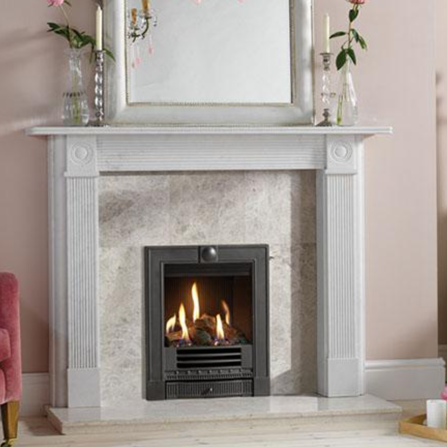 Gazco Logic HE Conventional Flue Log Effect Gas Fire with Cast Winchester Frame