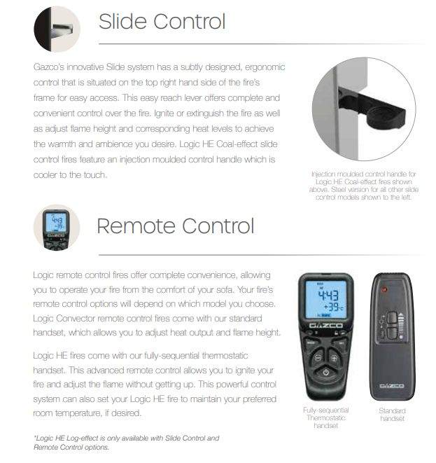 Gazco Logic HE Conventional Flue Control Options