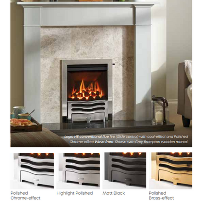Gazco Logic HE Conventional Flue Wave Silver