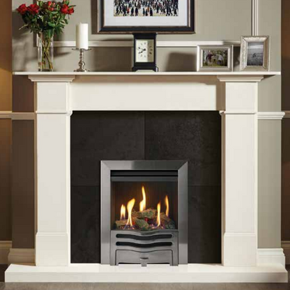 Gazco Logic HE Conventional Flue Polished Steel Wave