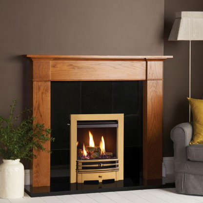 Gazco Logic HE Conventional Flue Effect Gas Fire with Brass Chartwell Front and Frame