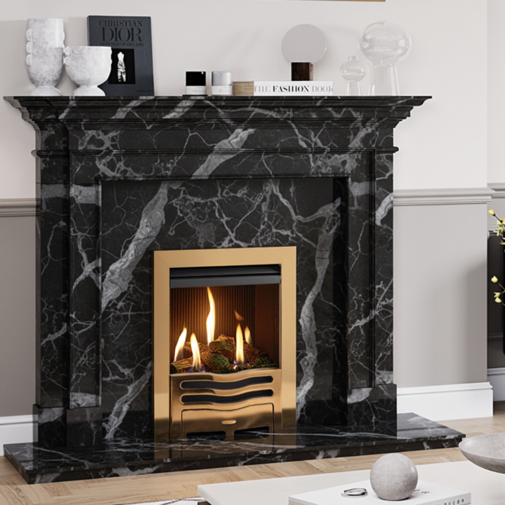 Gazco Logic HE Conventional Flue Coal Effect Gas Fire with Wave Front and Frame