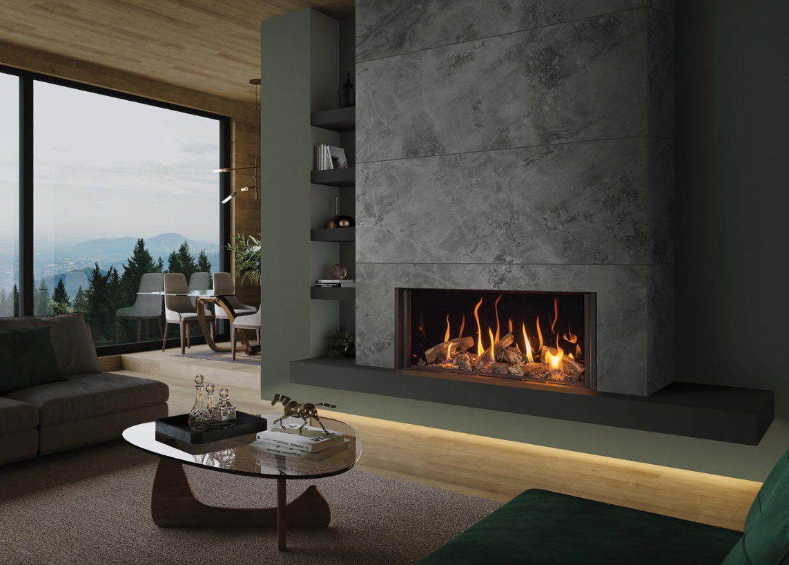 Gazco Onyx Avanti 85 Balanced Flue Log Effect Gas Fire with Edge Plus Frame