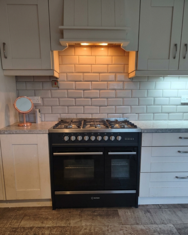 Meireles E916 BK Porto Professional 90cm Gas Dual Fuel Range Cooker Black & Stainless Steel Cheftop