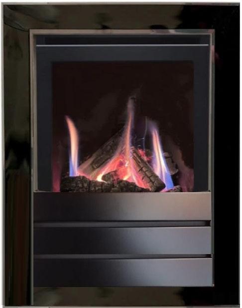 Series S4000W CF Log Effect High Efficiency Hole in the Wall Gas Fire Black Nickel