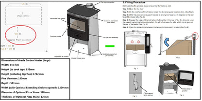 Specs for Arada Outdoor Garden Stove