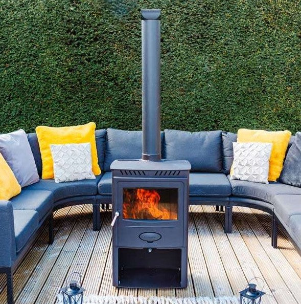 Garden Wood Burning Patio Heater , Outdoor Log Burner Stove With Flue